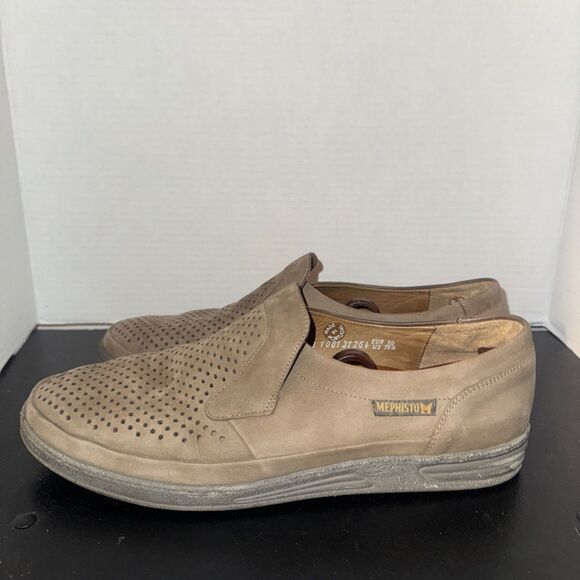 Mephisto Air Jet Perforated Loafers Men Size 10.5 Brown Nubuck Slip On Shoe main image 6